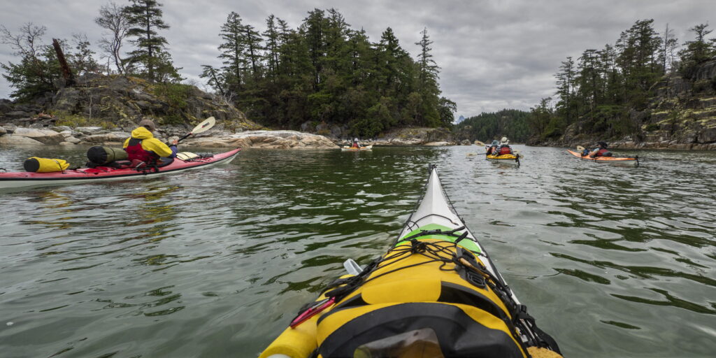 Panoramic view of the mountains and coves of Desolation Sound, British Columbia